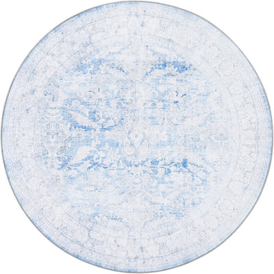 Tapis traditionnel bleu pâle Alush