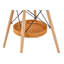 Table de salle à manger circulaire de 31,5 po de diamètre, plateau de table en panneau de fibres à densité moyenne, pieds en bois massif, avec structure de panier de rangement tissé suspendu. Une table basse décontractée convenant à 2 à 4 personnes.