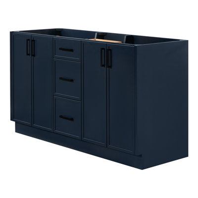 Ariel Kelley 60 Inch Double Sink Base Cabinet In Oak