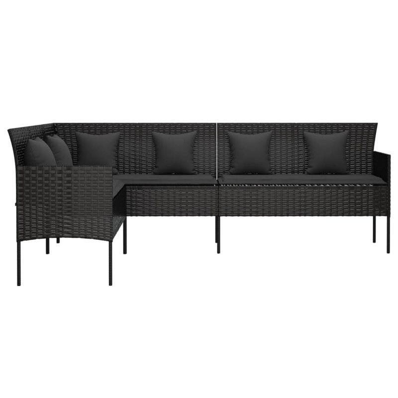 Canapé d'extérieur avec coussins 86,6 po Sommar, Noir, Gris