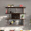 Support à 3 bouteilles pour bouteilles de vin et verres à fixation murale-1205406993