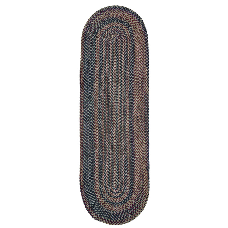 Tapis d'intérieur réversible et multicolore en nylon tressé, polyester et laine Walnut Cove