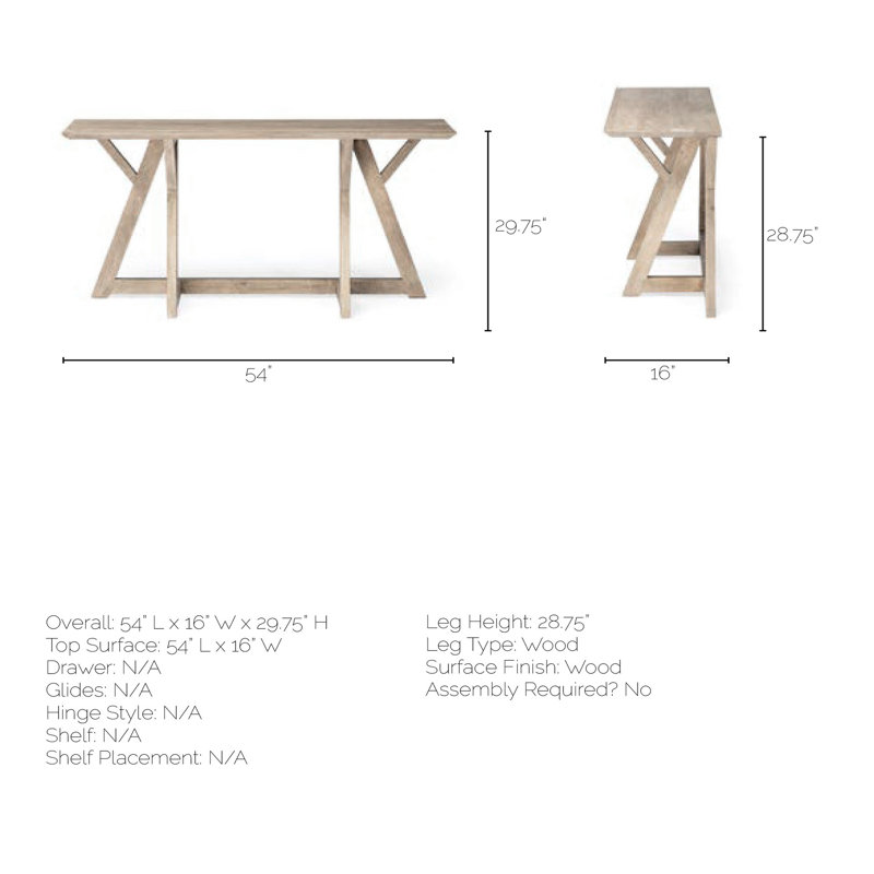 Persimmon Solid Wood Console Table, Brown