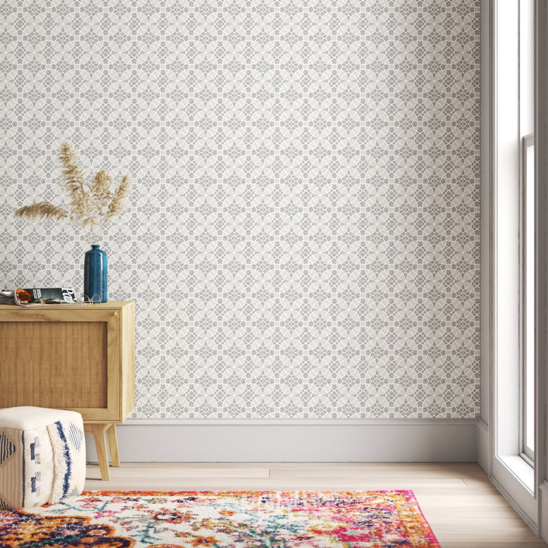 Rouleau de papier peint L 396 pi x l 20,5 po Aydant Zazen, Gris