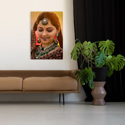 «Traditional Bridal Classic Elegant Traditional Portrait Sunset», reproduction d'art murale