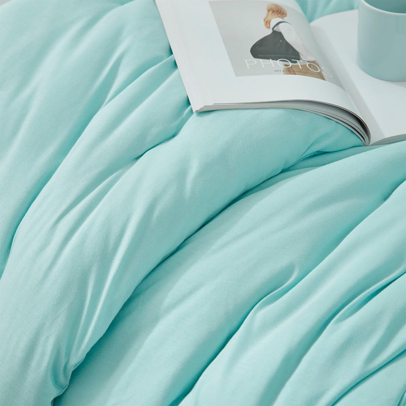 Coma Inducer Rayon Comforter Set, Blue, Queen Comforter + 2 Standard Shams