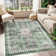Oriental Machine Washable Area Rug Non-Slip Indoor Carpet Non-Shedding Floral Rug for Living Room Bedroom Dining Room Hallway Kitchen Office Playroom Nursery