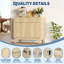 Buffet cannelé avec rangement spacieux, buffet moderne avec tablette réglable et tiroir pratique, fabrication en bois de chêne naturel, armoire de rangement polyvalente pour salle à manger