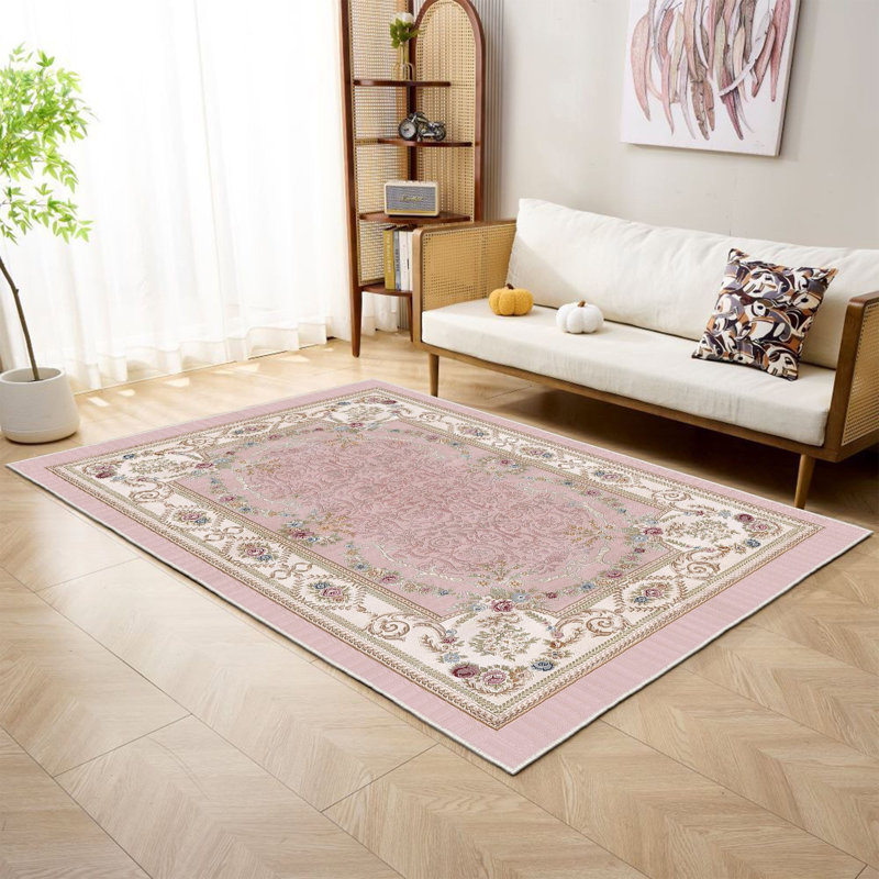 Stylish Hall Carpet (3.3 x 6.6 ft), 100% Polyester, 0.3 in Pile Height | Antibacterial, Non-Slip PVC Felt Dot Underside | Machine Washable, 3D Digital Print, Durable & Easy to Clean | Perfect for Entryway & Living Areas