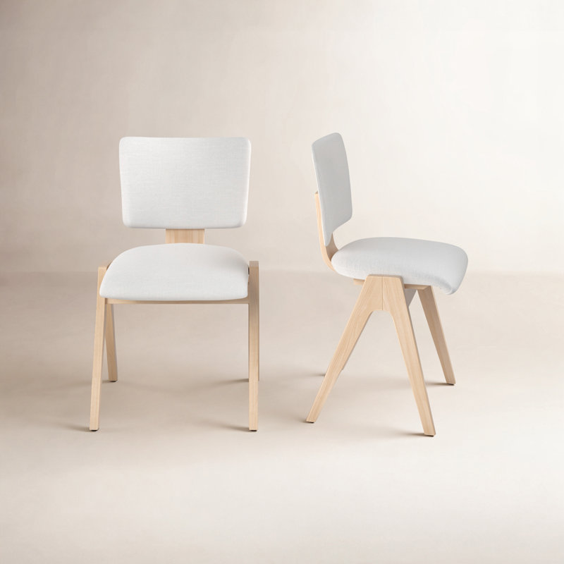 Chaise en bois Ozzy, Brun clair / jaune