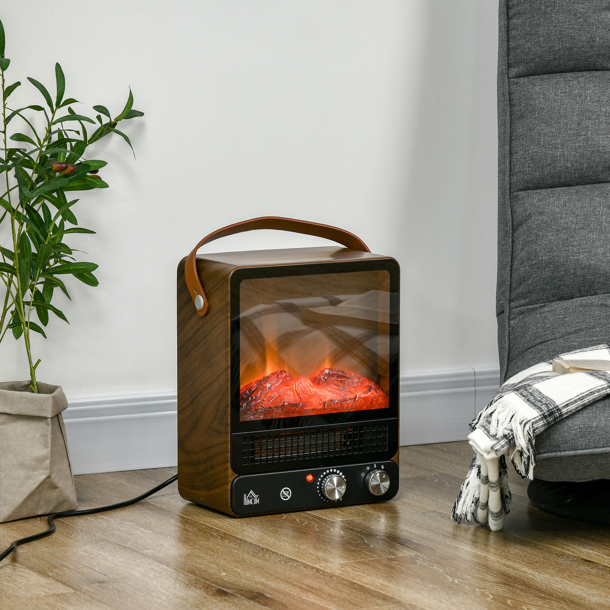 HOMCOM 30.3cm W Electric Logs | Wayfair.co.uk