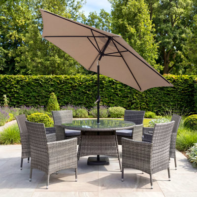 270 cm W X 270 cm D Octagonal Tilt Market Parasol with Crank Lift