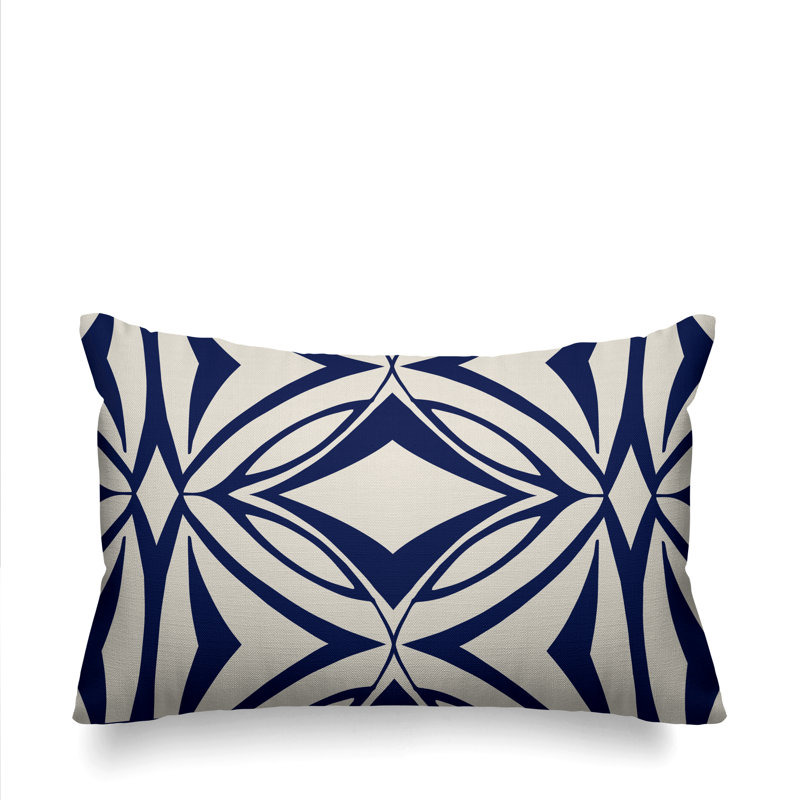Coussin décoratif intérieur / extérieur Eamon, Bleu marine