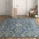 Addie Oriental Hand-Knotted Wool Area Rug in Azure