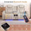 Fauteuil inclinable électrique avec console, canapé inclinable avec appui-tête réglable, haut-parleurs Bluetooth, plateau, rangement caché et lumières DEL-1733901445