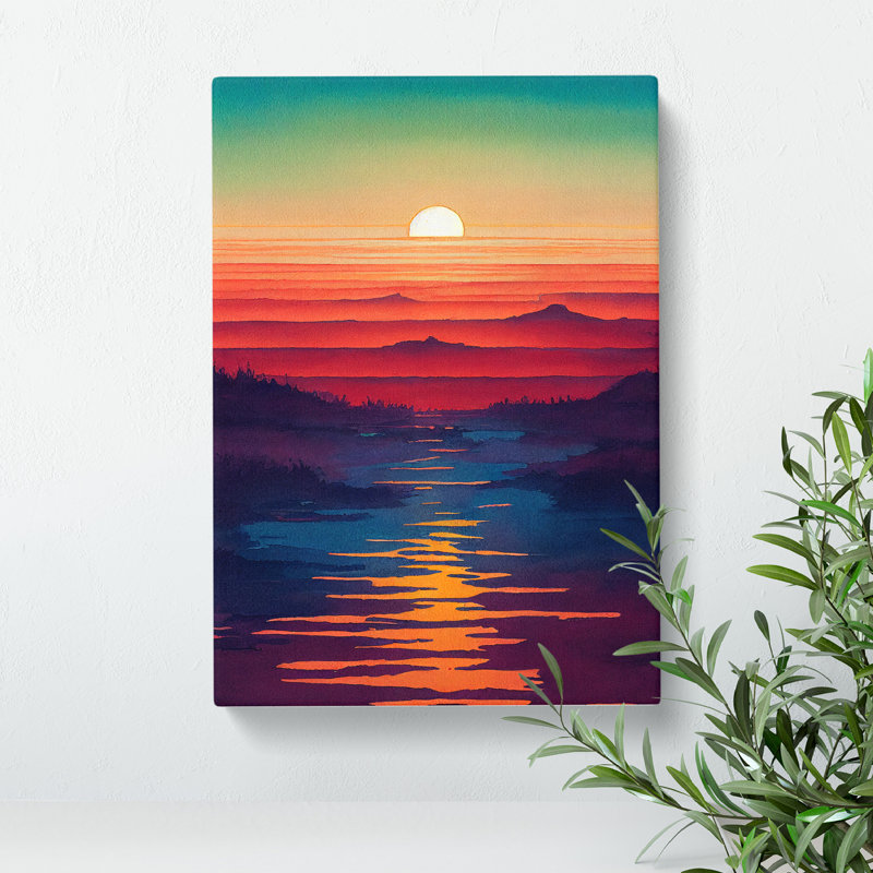 Sunset Over Mountains No.3 - Wrapped Canvas, 60cm H x 35cm W x 3cm D