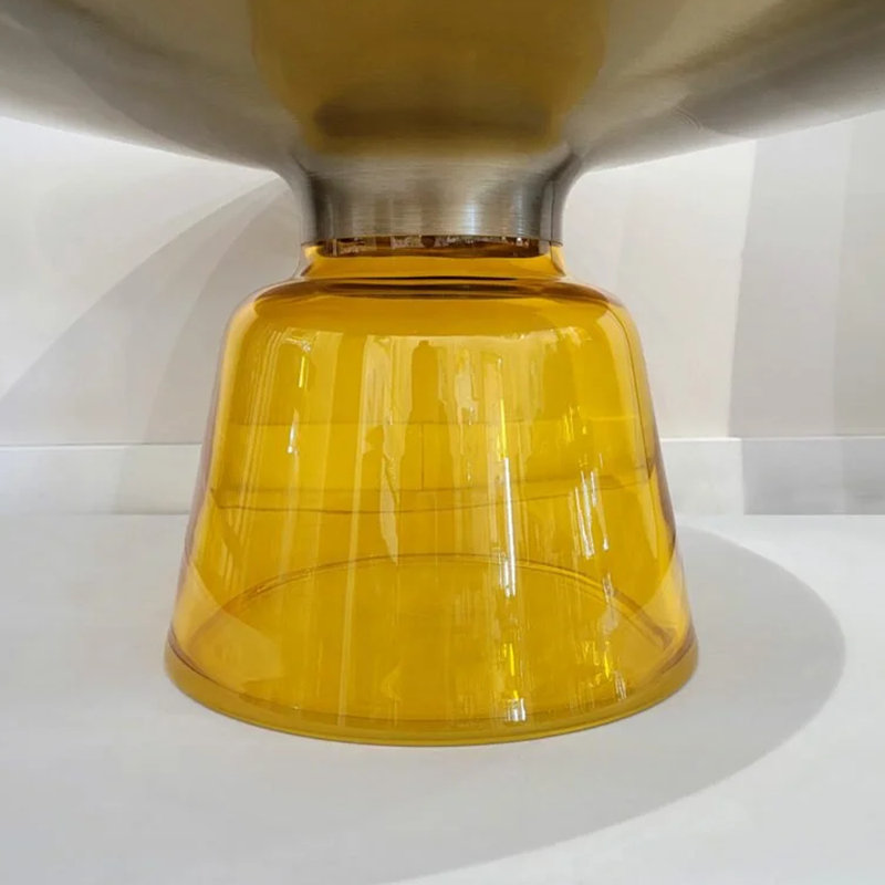 Atina Pedestal Coffee Table, Yellow