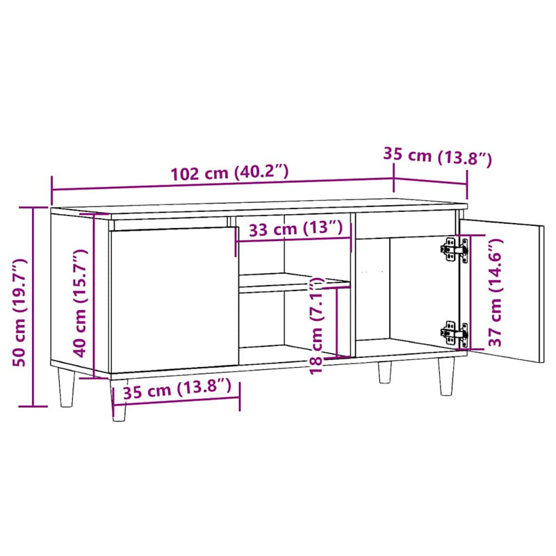 Kaj Unfinished TV Stand for TVs up to 43", Old Wood