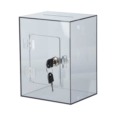 piggy bank Transparent Rectangular With Lock Acrylic
