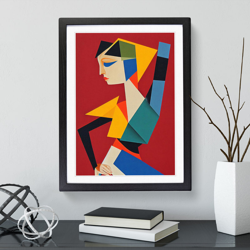 Abstract Ballerina No.4 - Wrapped Canvas Print, 64cm H x 46cm W x 2cm D, Black Framed