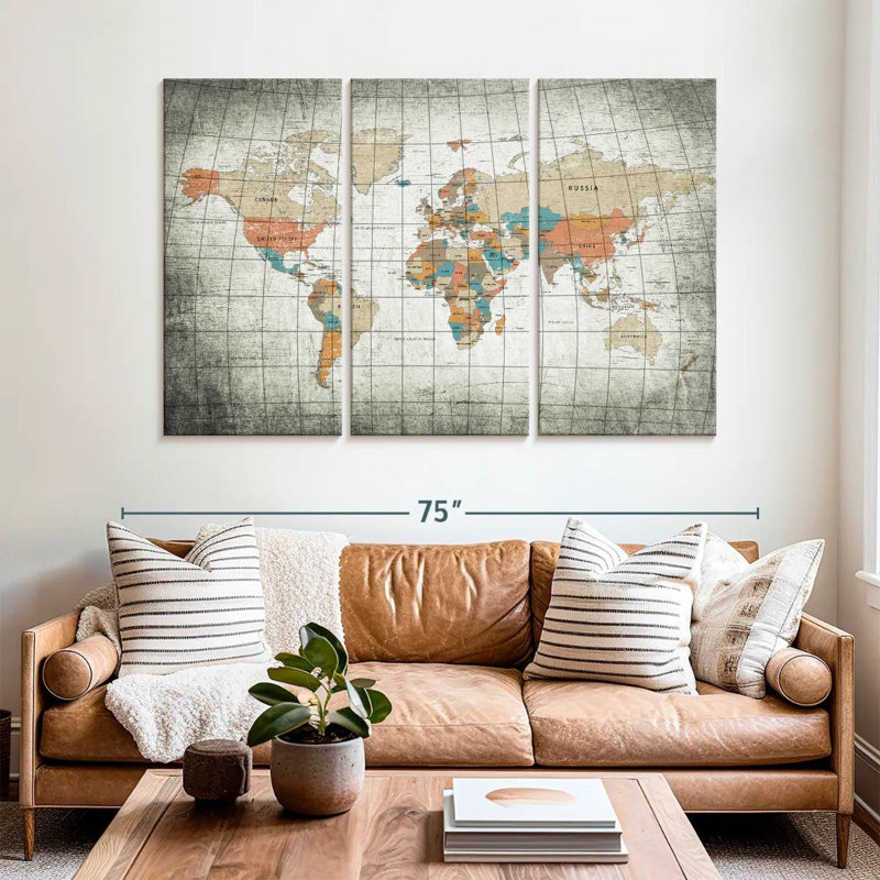 Carte du monde Aliaz, H 42 po x l 65 po