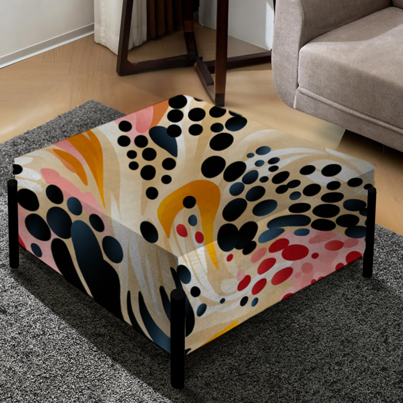 Multicolore Urban Elegance III - Grand repose-pieds carré géométrique
