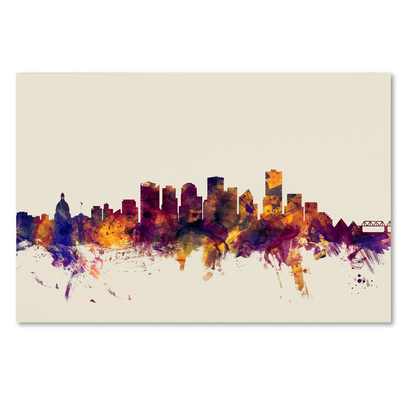 « edmonton canada horizon », impression encadrée, impression sur toile tendue, H 22 po x l 32 po x P 2 po
