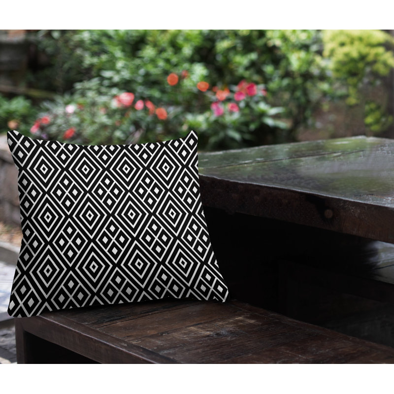 Housse et insert de coussin carré extérieur Aima, L 15 po x H 15 po, Noir