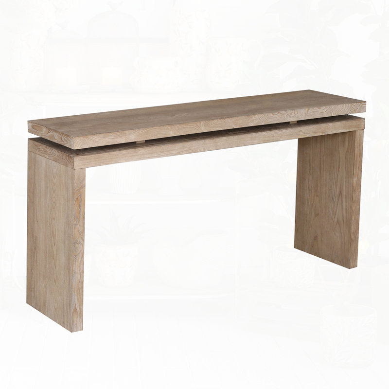 Farmhouse Retro Wooden Console Table, Antique Natural