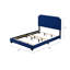 Haemon Blue Velvet Queen Bed - Luxurious & Opulent Sleep Experience