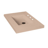 Newterra Concrete Handmade Rectangular Semi-Recessed Vessel Bathroom Sink