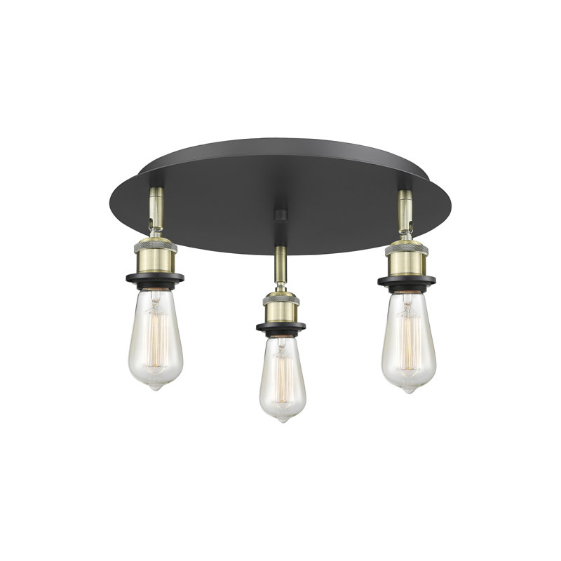 Allare Flush Mount, Black Antique Brass