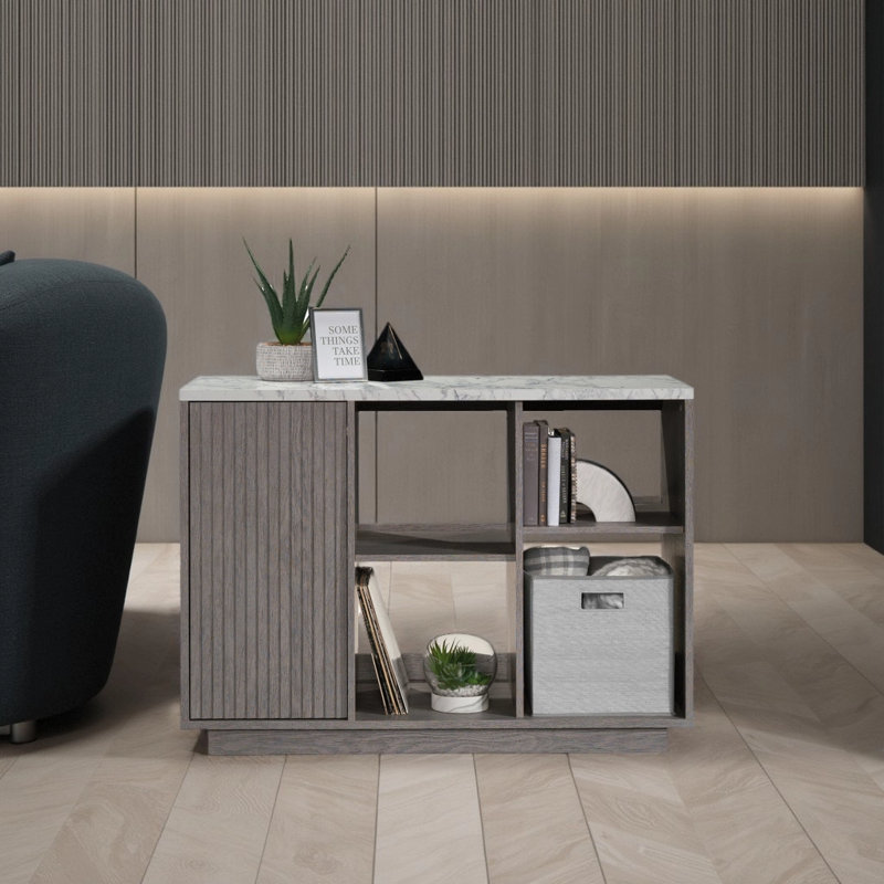 Accent Storage Cabinet in Modern Gray Finish