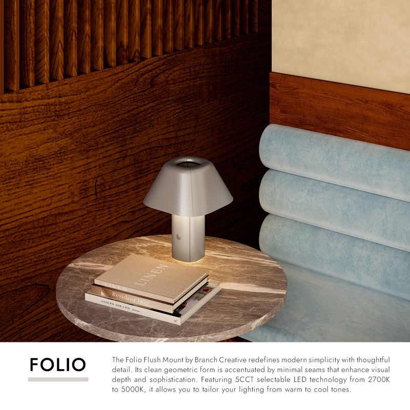 Folio 10-in Black dimmable LED Table Lamp, Space Gray