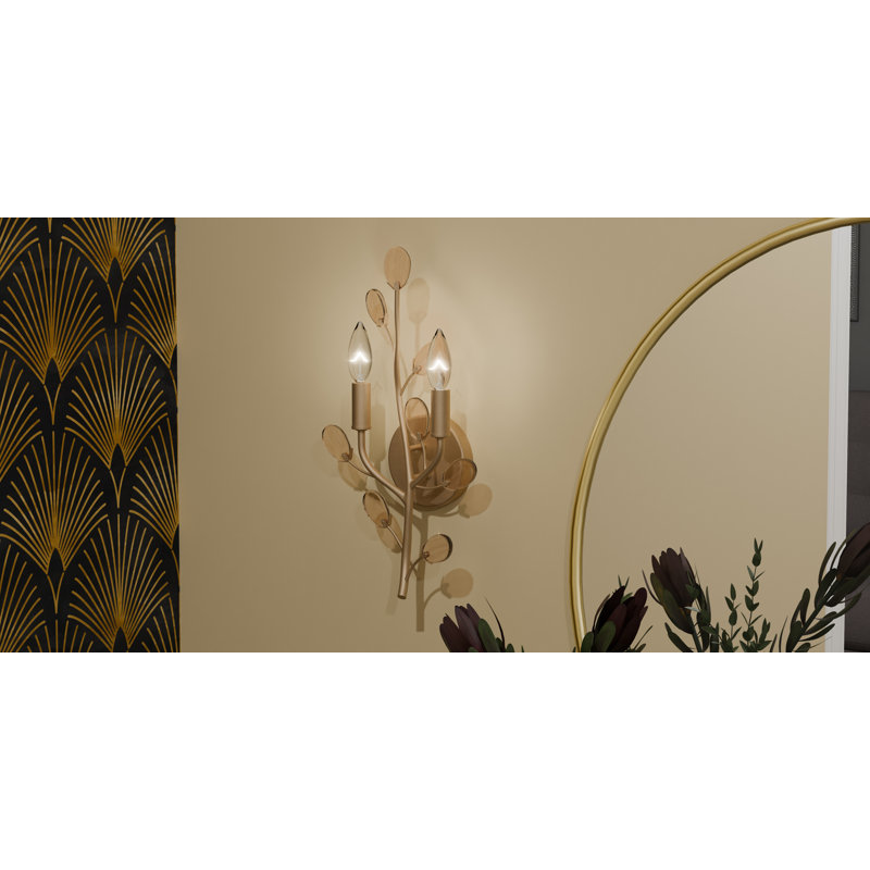 Heiress 2-Light Bronze Wall Sconce, Gold