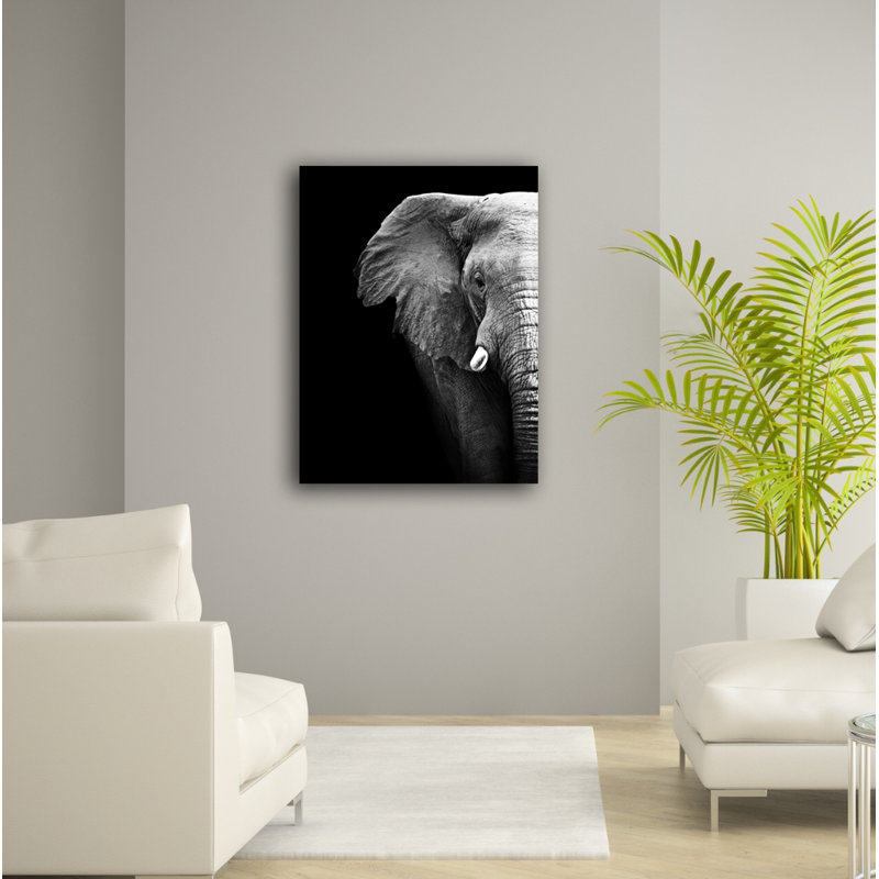 «Elephant Profile» - reproduction de photo sur toile tendue, H 36 po x l 24 po x P 1 po