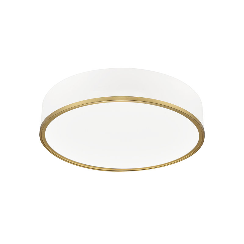 Plafonnier encastré 1 lumière 20,25 po Florez, Or / blanc mat