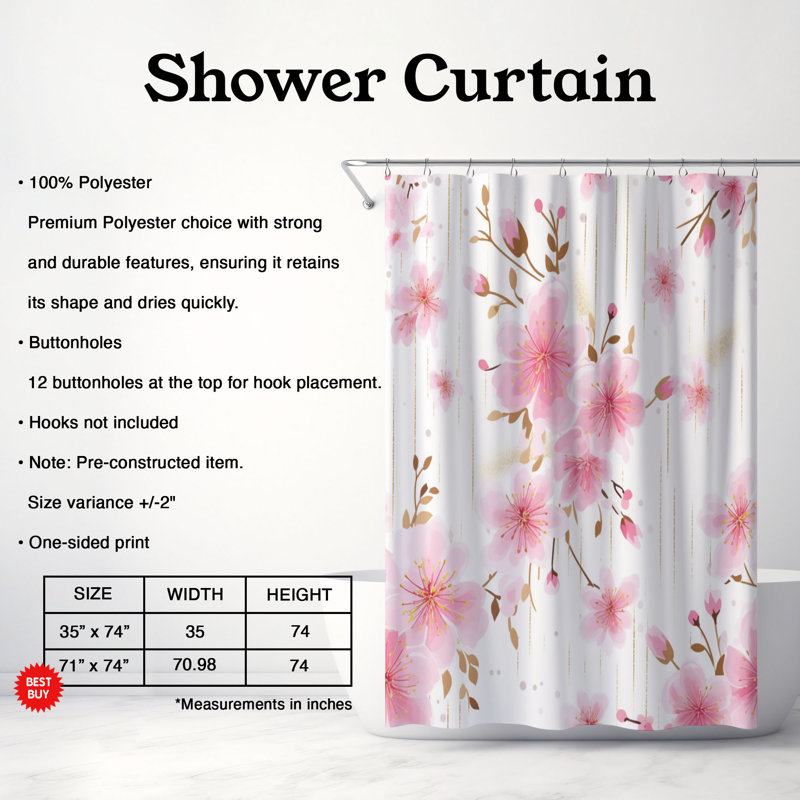 Blush Noel - Premium Shower Curtain 87, 74"H x 71"W