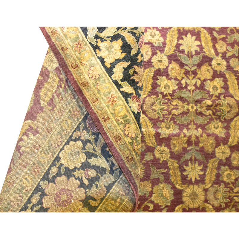 High-Quality Hand-Knotted Black And Gold Area Rug