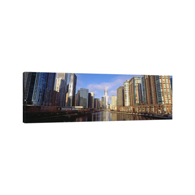 Skyscraper in a City, Trump Tower, Chicago, Cook County, Illinois, USA 1 Piece Wrapped Canvas Panoramic Wall Art
