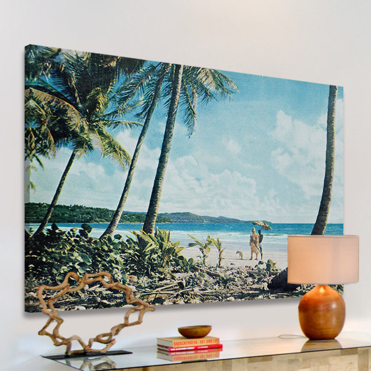« production de palmiers », reproduction d’art sur toile tendue, H 40 po x l 60 po x P 1,5 po