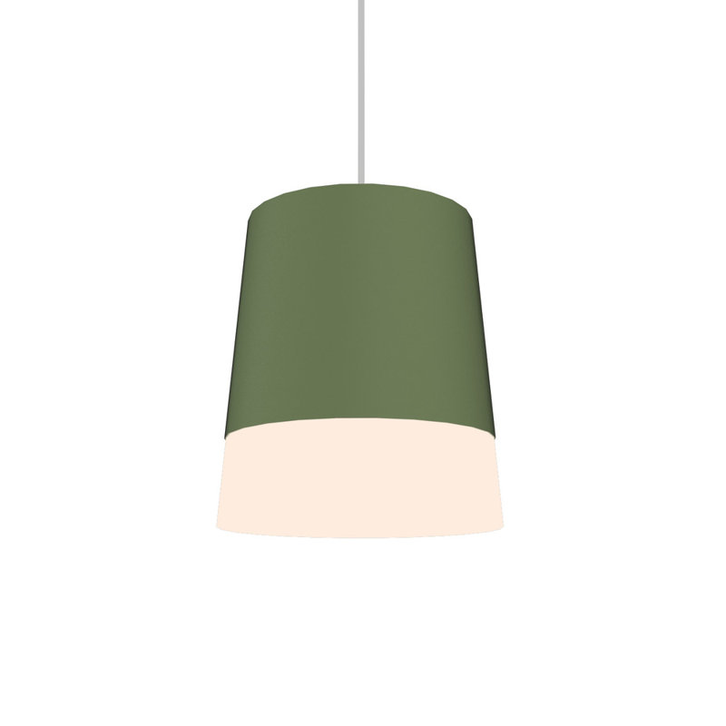 Cônico 1 - Light Pendant, Olive Green, 7.09" H x 5.71" W x 5.71" D, Teak