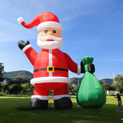 40ft Giant Inflatable Santa Outdoor Christmas Decoration, Durable 210d Commercial Grade Oxford Sant With 1500w Blower For Yard Lawn Party(no Lights)