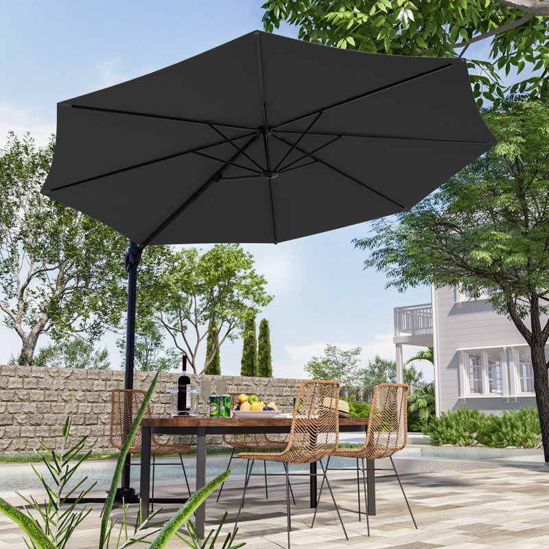 Parasol rond en porte-à-faux 10 pi, Gris clair