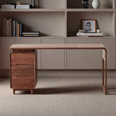 Retro minimalist desk for home study made of solid