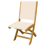 Riviera Teak Outdoor Sling Folding Dining Chair