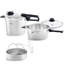 Vitavit Premium Pressure Cooker Set, 3.7 Quart and 6.3 Quart with Glass Lid