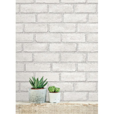 District Brick White Self Adhesive Wallpaper