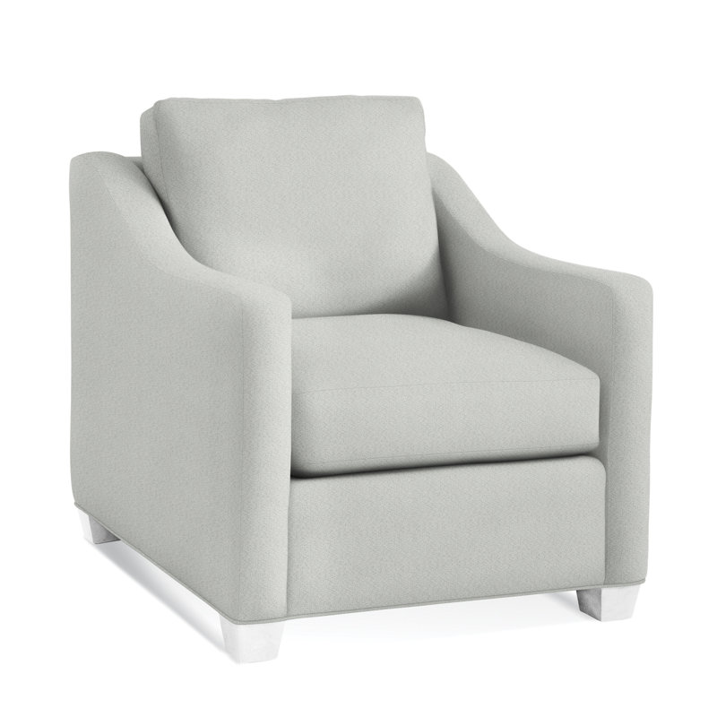 Oliver Chair, Frost White Finish, Light Blue Performance Fabric; 0851-55