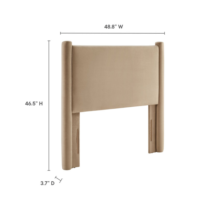 Tête de lit Rael Performance Velvet, Taupe, Simple